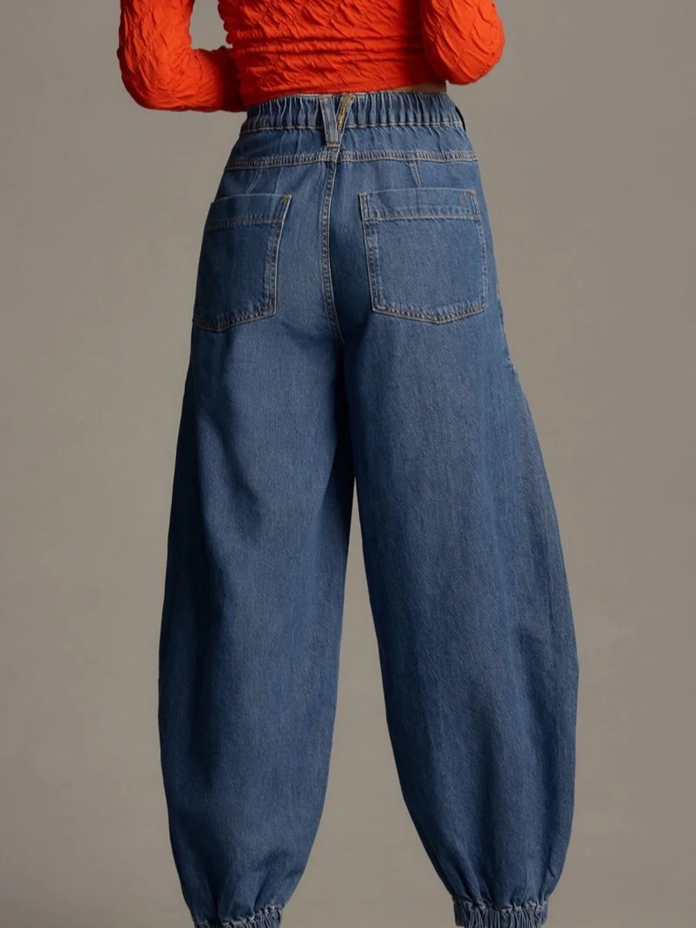 NEW Pilcro Anthropologie Wharfside High-Rise Jogger Jeans Denim Balloon Pants - Picture 7 of 9